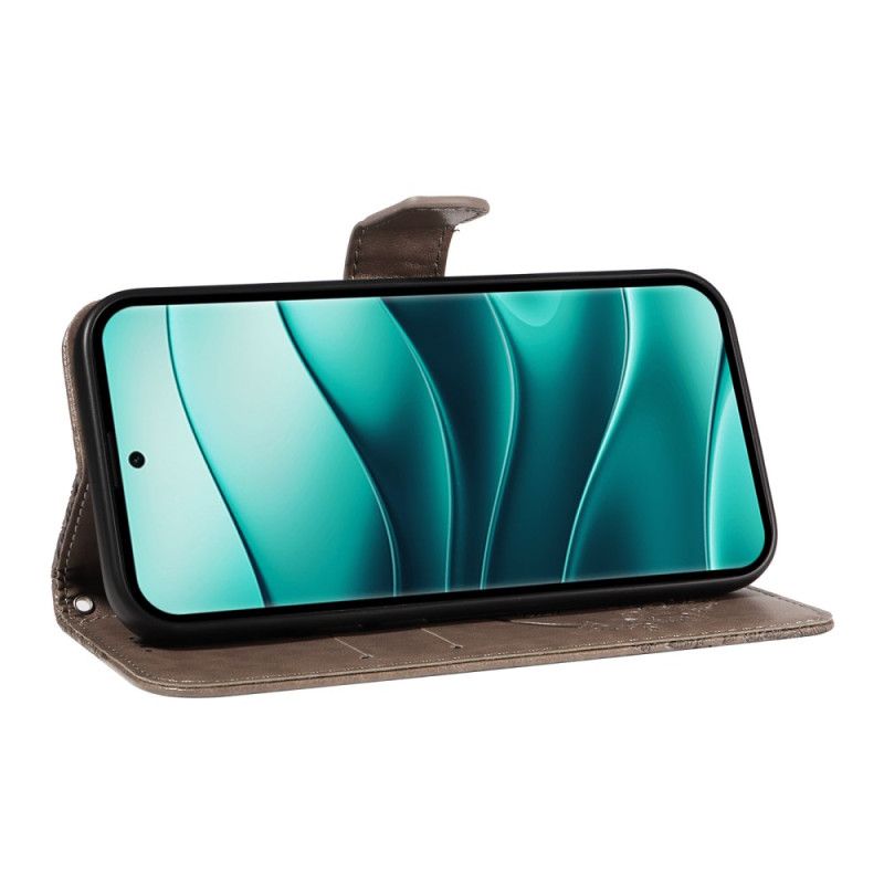 Leren Hoesje Voor Xiaomi Redmi Note 14 Pro 5g Grafische Vlinder