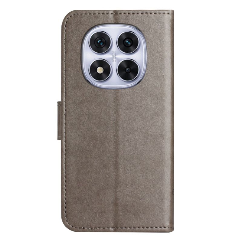 Leren Hoesje Xiaomi Redmi Note 14 Pro 5g Bloemenprint Bescherming Hoesje