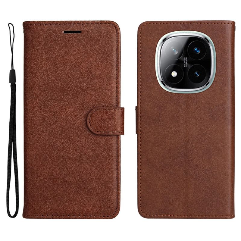 Leren Hoesje Xiaomi Redmi Note 14 Pro 5g Effen Imitatieleer Bescherming Hoesje