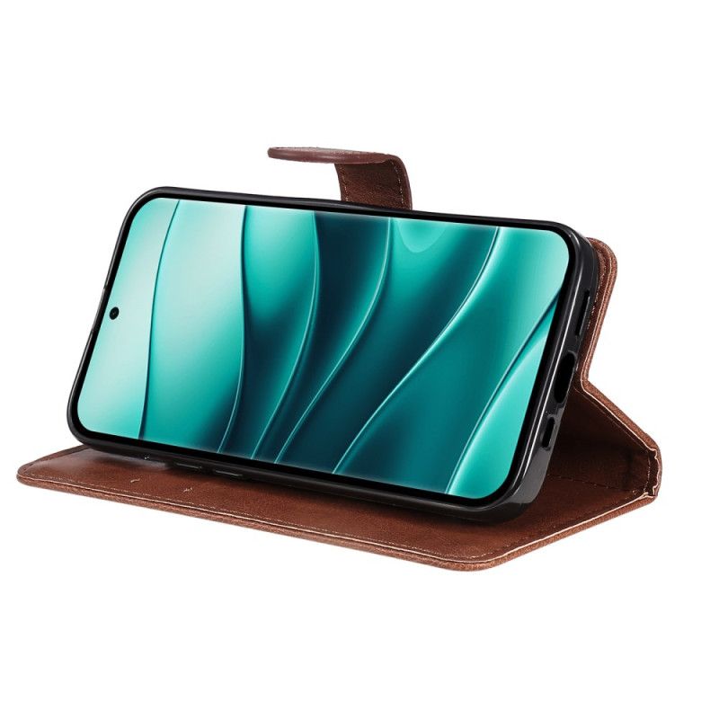 Leren Hoesje Xiaomi Redmi Note 14 Pro 5g Effen Imitatieleer Bescherming Hoesje