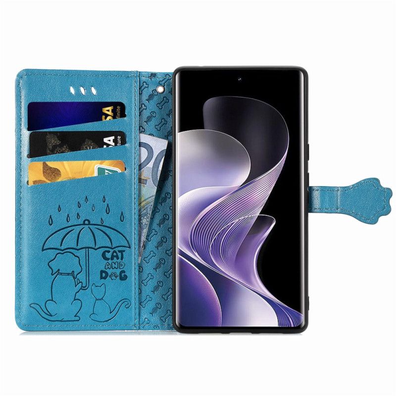 Leren Hoesje Xiaomi Redmi Note 14 Pro 5g Geanimeerd Dieren