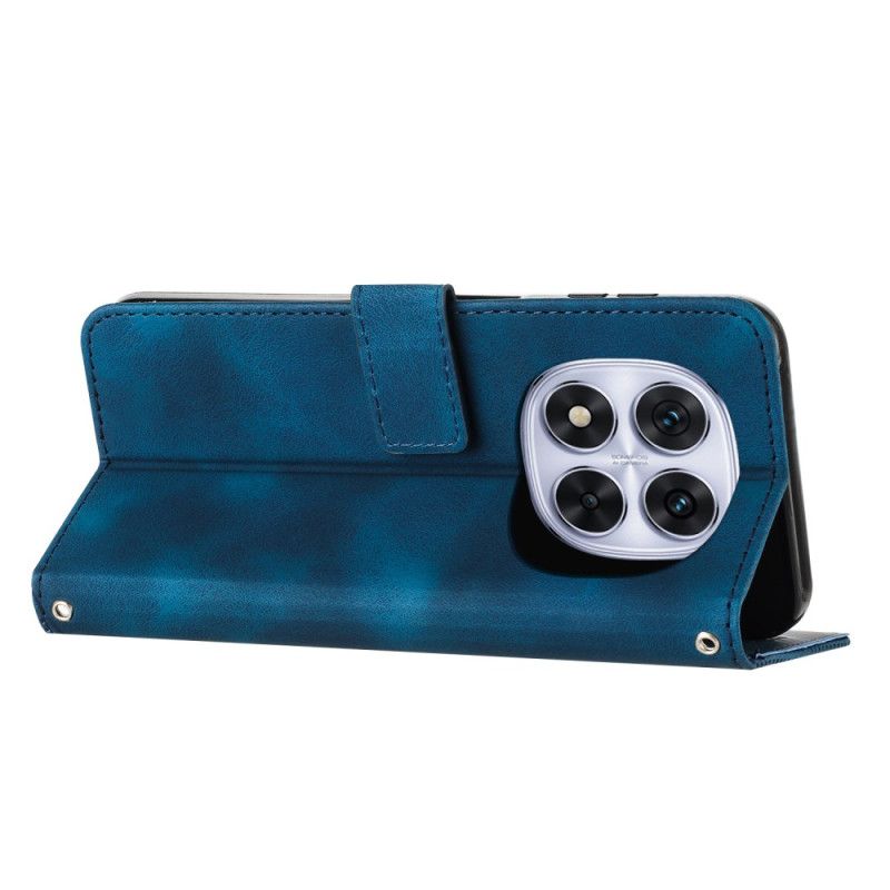 Leren Hoesje Xiaomi Redmi Note 14 Pro 5g Gestreept Suède-effect Bescherming Hoesje