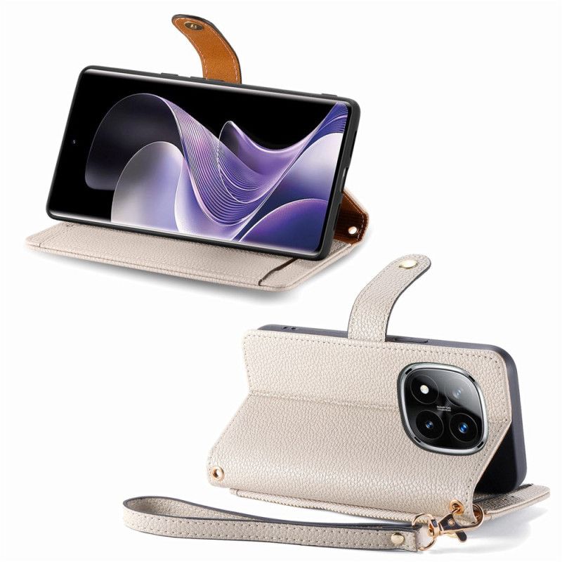 Leren Hoesje Xiaomi Redmi Note 14 Pro 5g Hartpatroon Met Rfid-blokkering