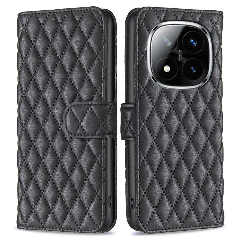 Leren Hoesje Xiaomi Redmi Note 14 Pro 5g Klassiek Gewatteerd Bescherming Hoesje