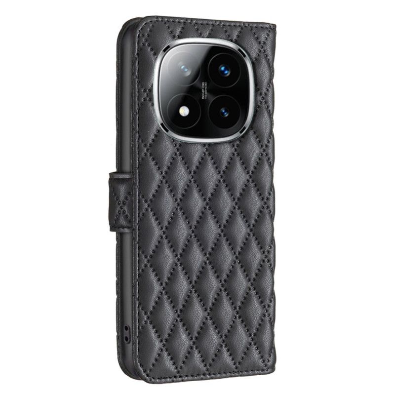 Leren Hoesje Xiaomi Redmi Note 14 Pro 5g Klassiek Gewatteerd Bescherming Hoesje