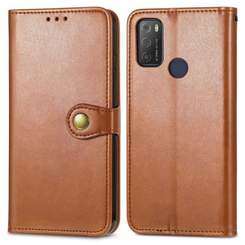 Bescherming Hoesje Alcatel 3l (2021) / 1s (2021) Kunstleer En Vintage Sluiting