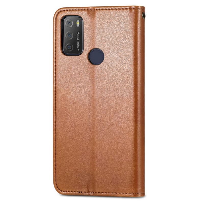 Bescherming Hoesje Alcatel 3l (2021) / 1s (2021) Kunstleer En Vintage Sluiting