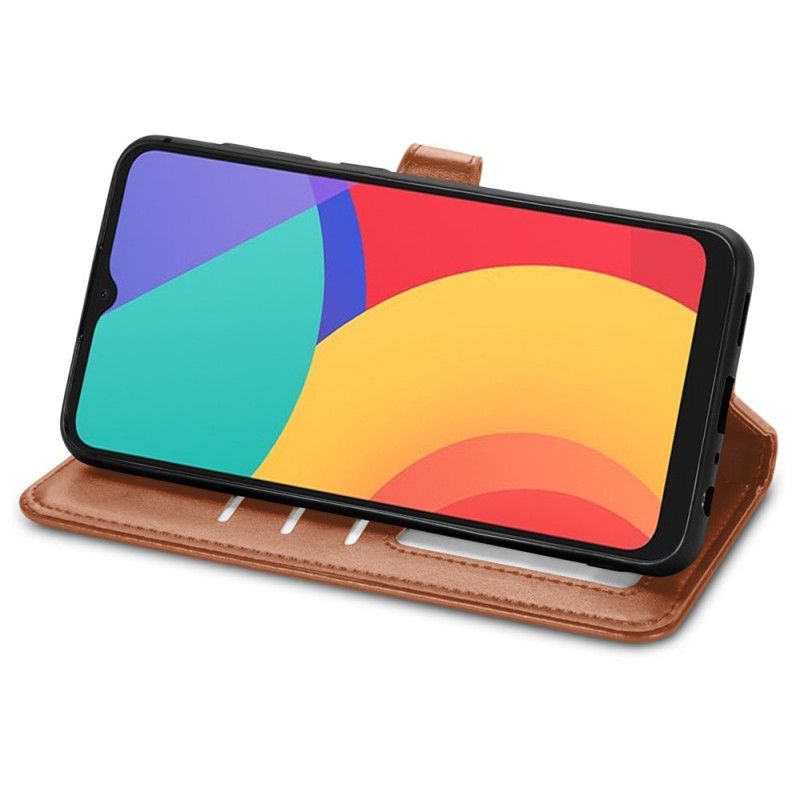 Bescherming Hoesje Alcatel 3l (2021) / 1s (2021) Kunstleer En Vintage Sluiting