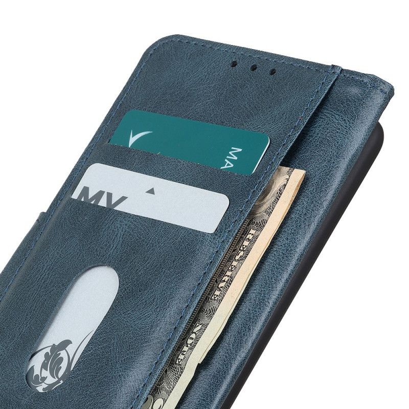 Flip Case Leren Alcatel 3l (2021) / 1s (2021) Omkeerbare Sluiting Met Leereffect