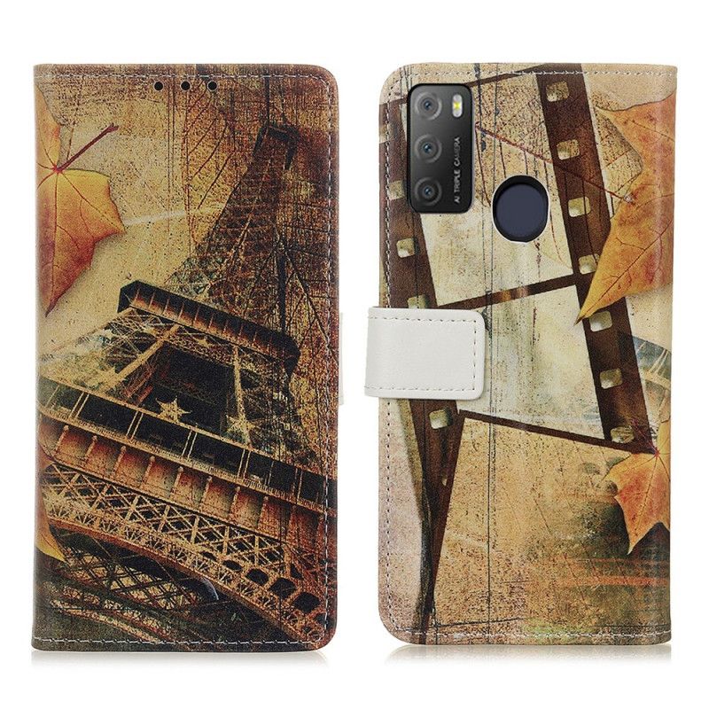 Folio-hoesje Alcatel 3l (2021) / 1s (2021) Eiffeltoren In De Herfst