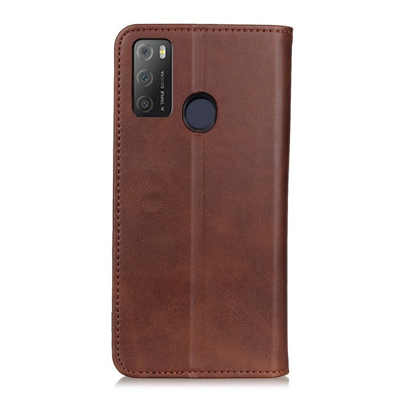 Folio-hoesje Voor Alcatel 3l (2021) / 1s (2021) Splitlederen Elegantie