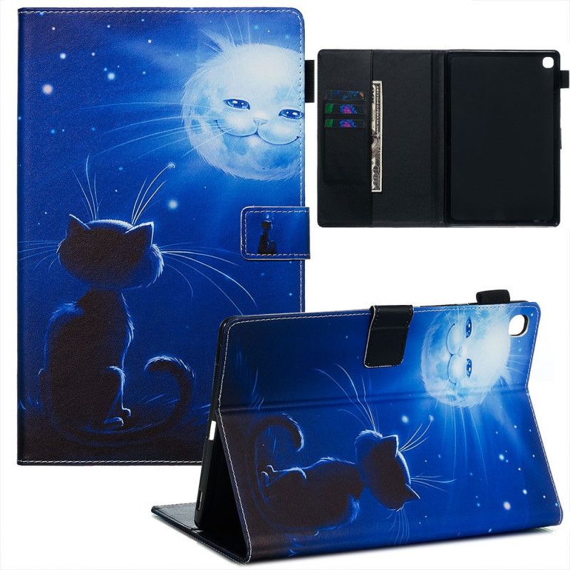 Cover Samsung Galaxy Tab S5e Telefoonhoesje Kat In Het Maanlicht