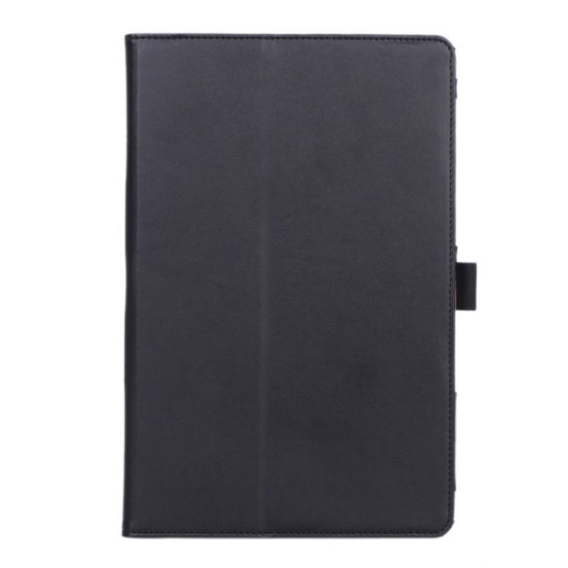 Cover voor Samsung Galaxy Tab S5e Rood Zwart Lederen Stijl Met Riem