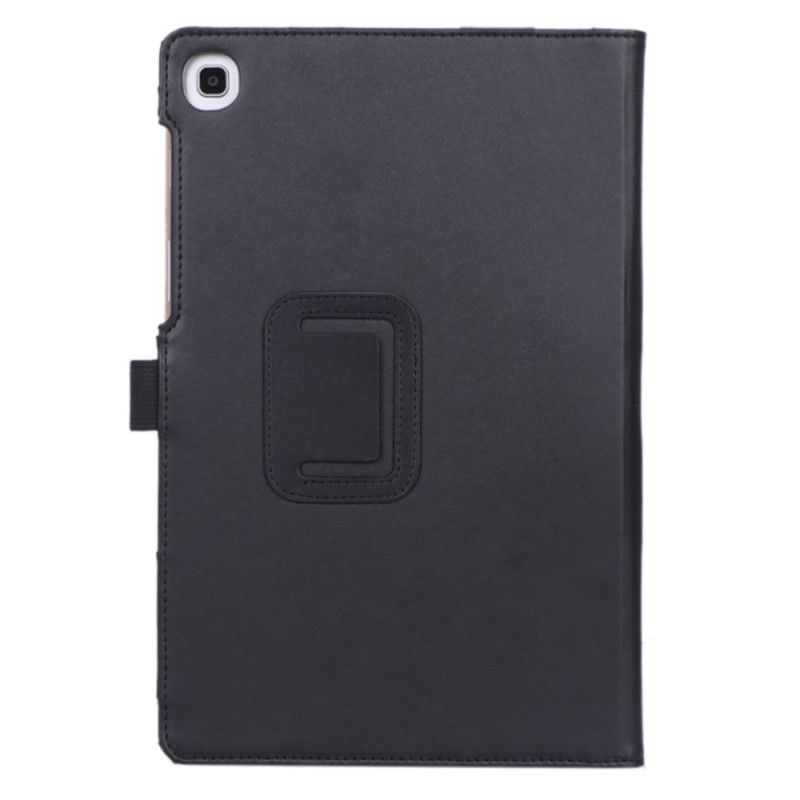 Cover voor Samsung Galaxy Tab S5e Rood Zwart Lederen Stijl Met Riem