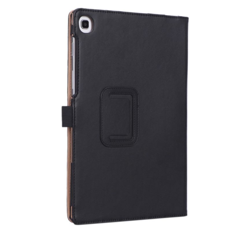 Cover voor Samsung Galaxy Tab S5e Rood Zwart Lederen Stijl Met Riem