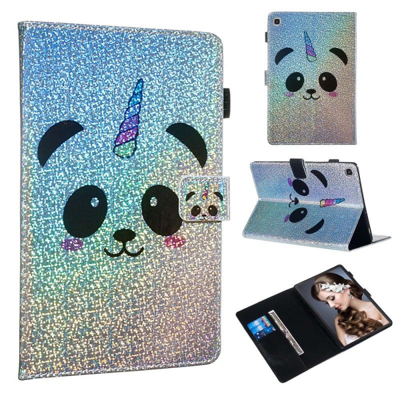 Leren Hoesje Samsung Galaxy Tab S5e Glitterpanda