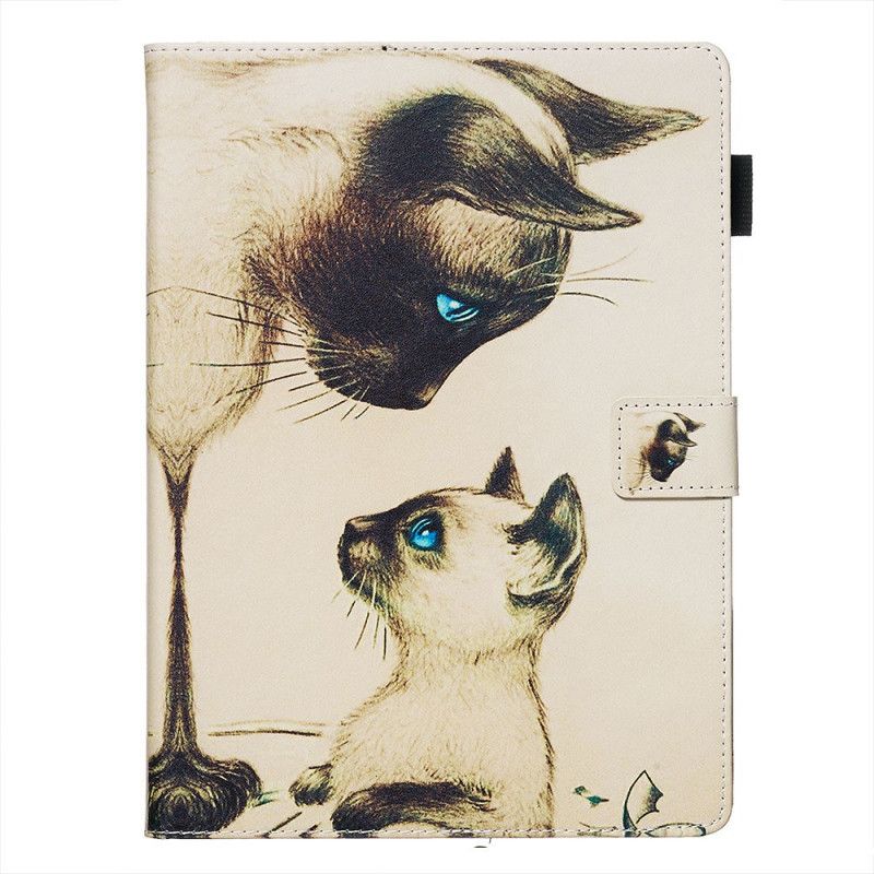 Leren Hoesje Samsung Galaxy Tab S5e Katten Met Blauwe Ogen