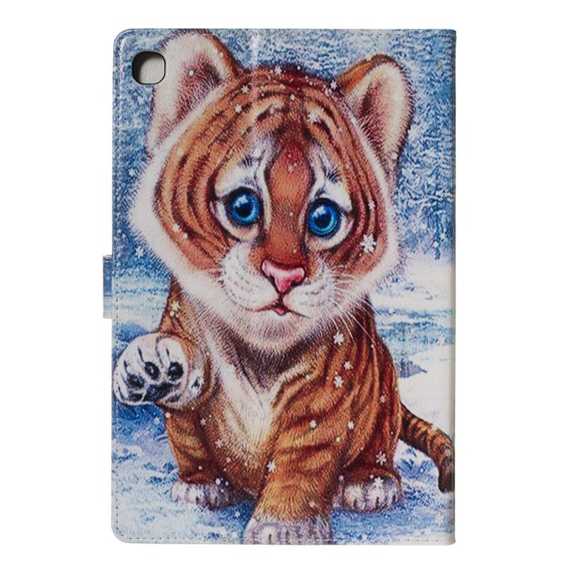 Leren Hoesje Samsung Galaxy Tab S5e Telefoonhoesje Schattige Tijger