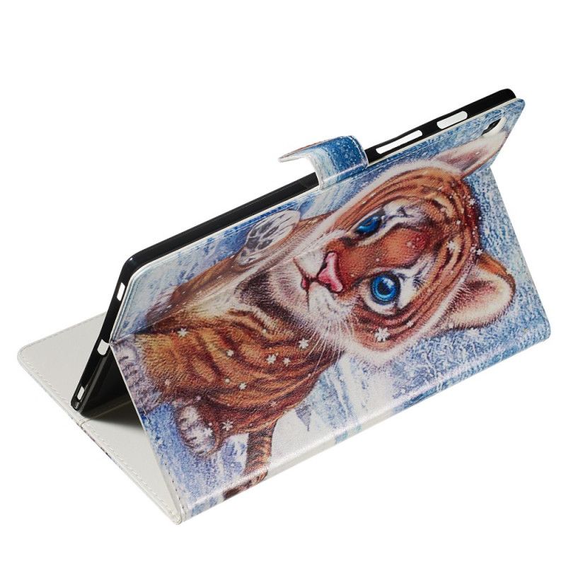 Leren Hoesje Samsung Galaxy Tab S5e Telefoonhoesje Schattige Tijger