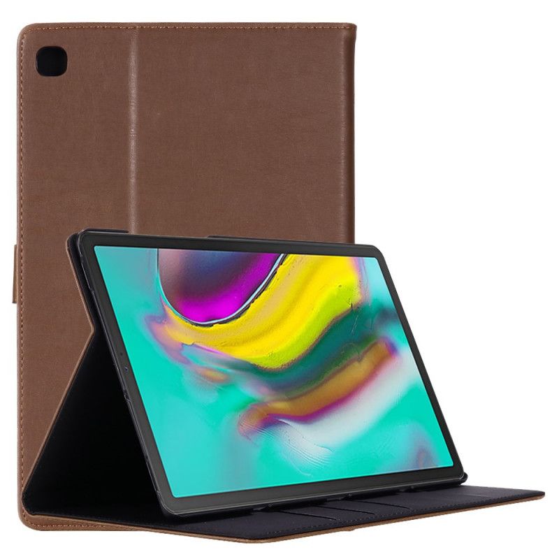 Leren Hoesje Samsung Galaxy Tab S5e Zwart Vintage Kunstleer