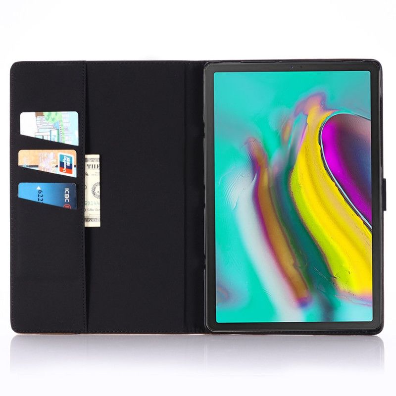 Leren Hoesje Samsung Galaxy Tab S5e Zwart Vintage Kunstleer