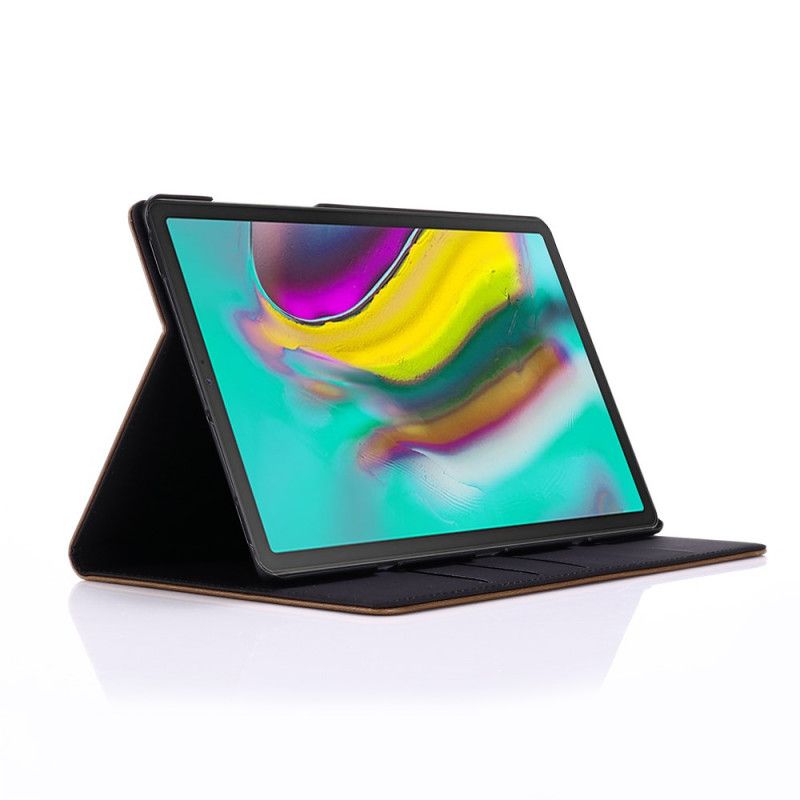Leren Hoesje Samsung Galaxy Tab S5e Zwart Vintage Kunstleer
