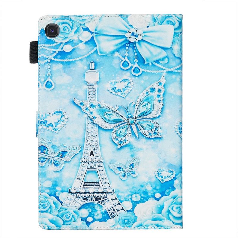 Leren Hoesje voor Samsung Galaxy Tab S5e Diamanten Eiffeltoren