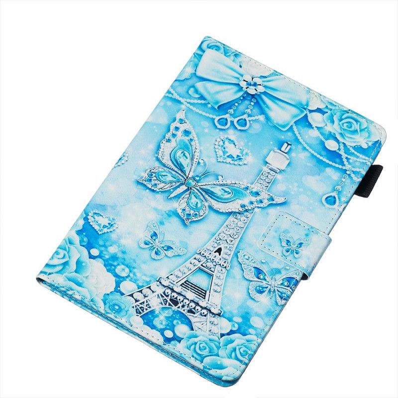 Leren Hoesje voor Samsung Galaxy Tab S5e Diamanten Eiffeltoren