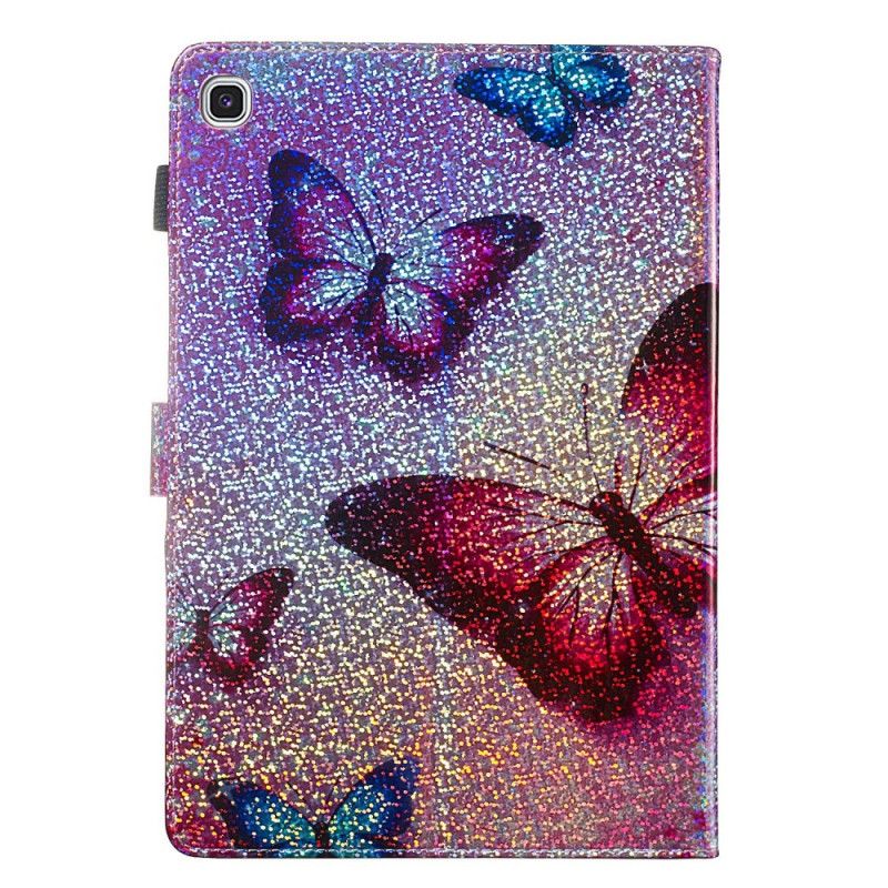 Leren Hoesje voor Samsung Galaxy Tab S5e Glittervlinders