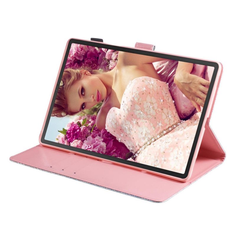 Leren Hoesje voor Samsung Galaxy Tab S5e Glittervlinders