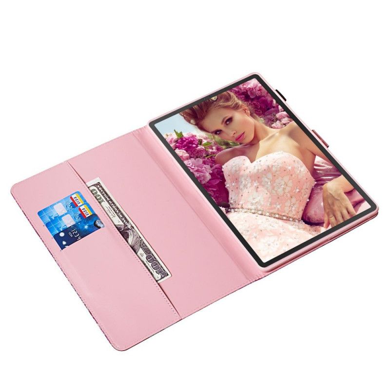 Leren Hoesje voor Samsung Galaxy Tab S5e Glittervlinders