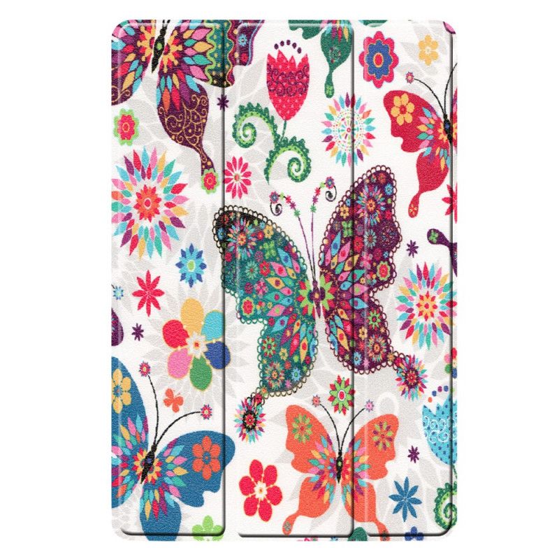 Smart Case Samsung Galaxy Tab S5e Retro Vlinders En Bloemen