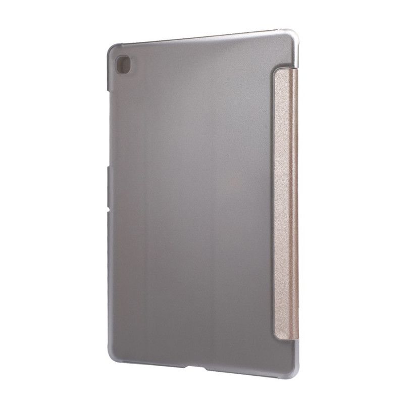 Smart Case Samsung Galaxy Tab S5e Roze Zwart Kunstleer Zijdetextuur