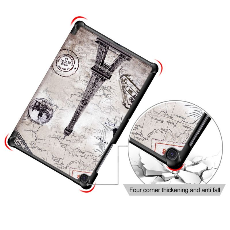 Smart Case Samsung Galaxy Tab S5e Versterkte Retro Eiffeltoren