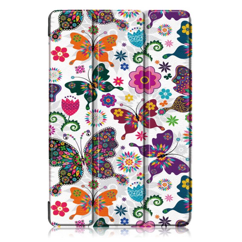 Smart Case Samsung Galaxy Tab S5e Versterkte Vlinders En Bloemen