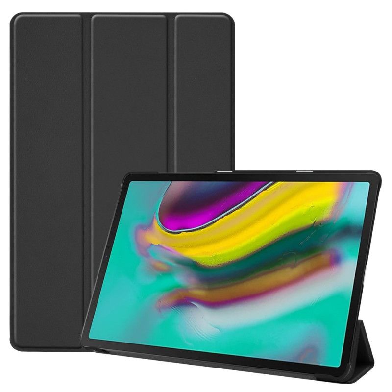 Smart Case Samsung Galaxy Tab S5e Wit Zwart Klassiek Kunstleer