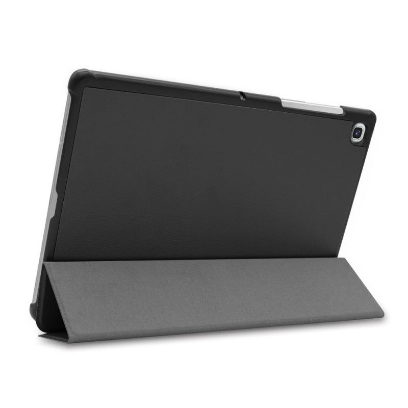 Smart Case Samsung Galaxy Tab S5e Wit Zwart Klassiek Kunstleer