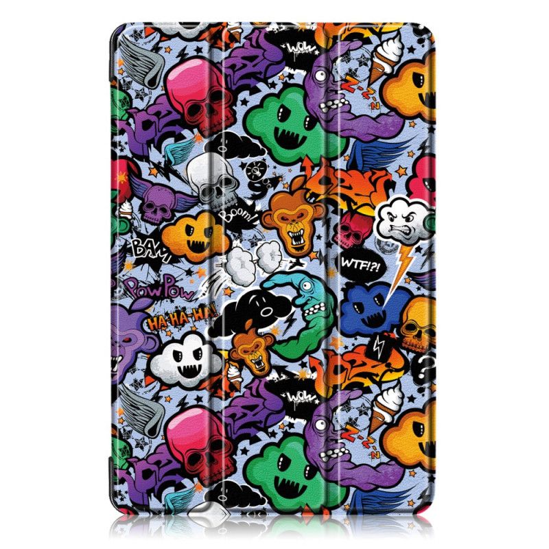 Smartcase Samsung Galaxy Tab S5e Paars Verstevigde Graffiti