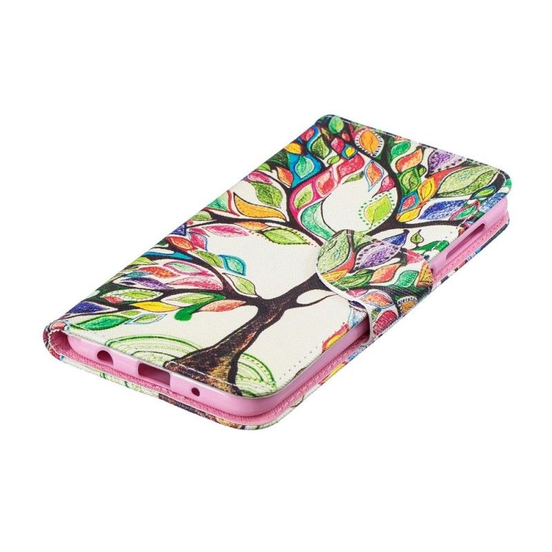 Bescherming Hoesje Samsung Galaxy A10 Telefoonhoesje Gekleurde Boom