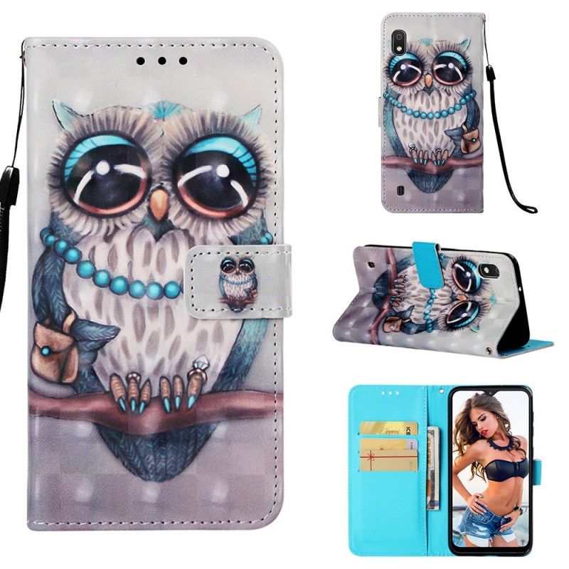 Flip Case Leren Samsung Galaxy A10 Juffrouw Uil