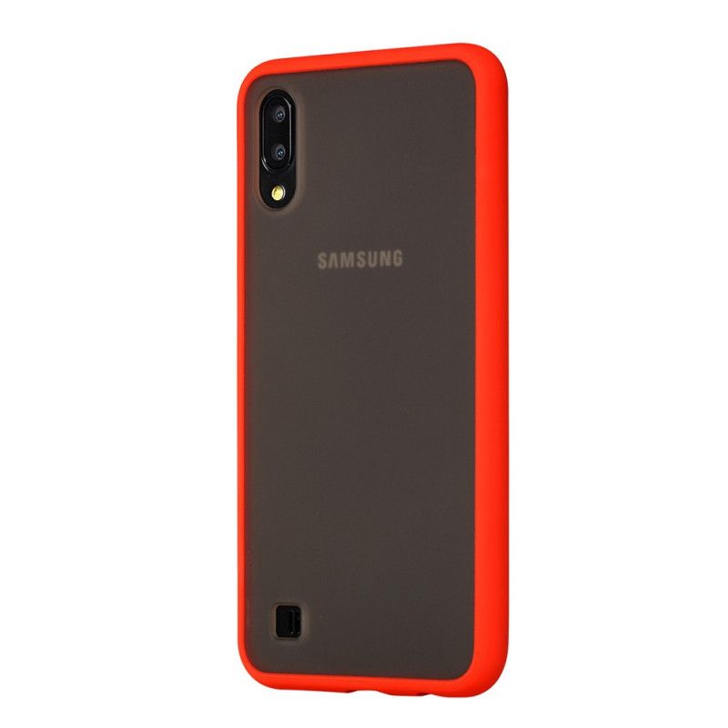 Hoesje Samsung Galaxy A10 Wit Zwart Hybride Met Gekleurde Randen