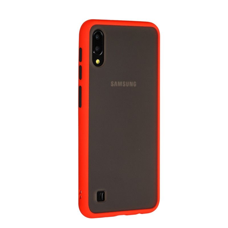 Hoesje Samsung Galaxy A10 Wit Zwart Hybride Met Gekleurde Randen