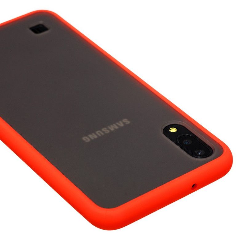 Hoesje Samsung Galaxy A10 Wit Zwart Hybride Met Gekleurde Randen