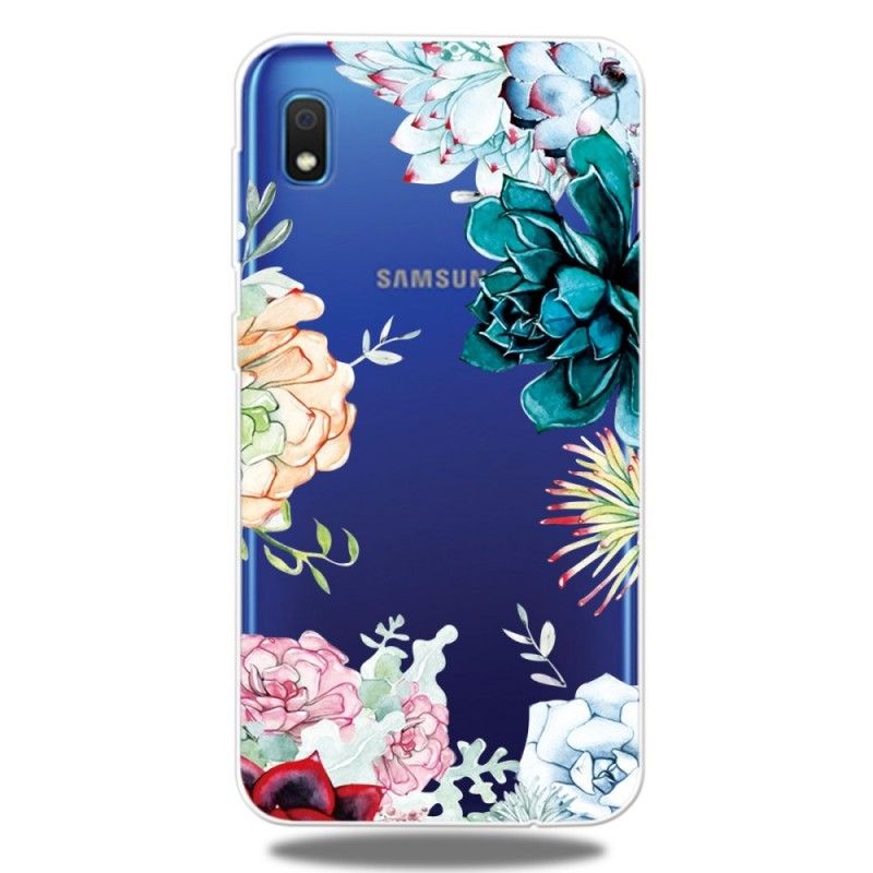 Hoesje voor Samsung Galaxy A10 Transparante Aquarelbloemen