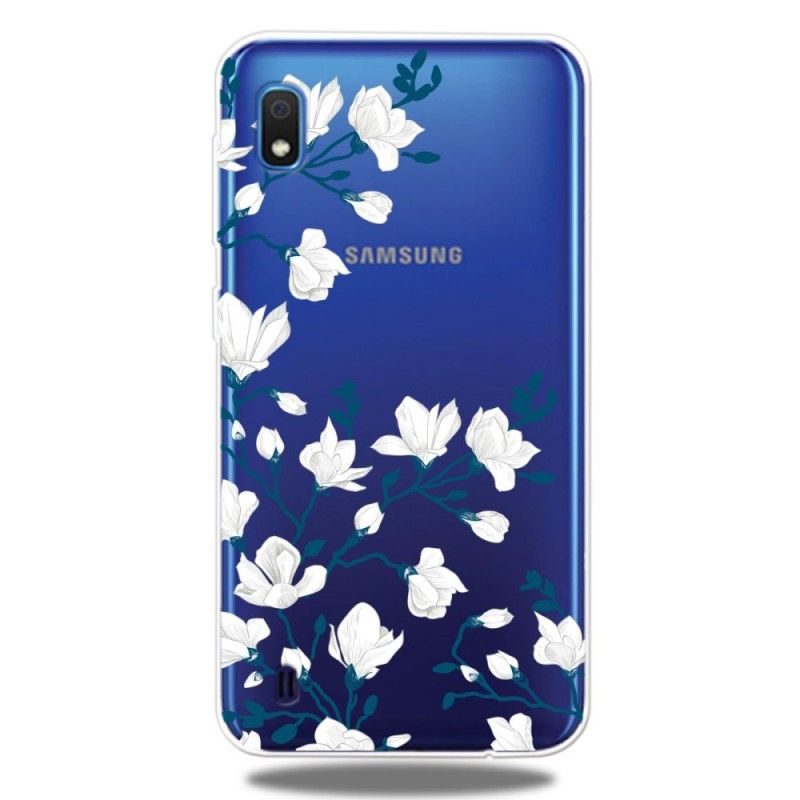 Hoesje voor Samsung Galaxy A10 Witte Bloemen