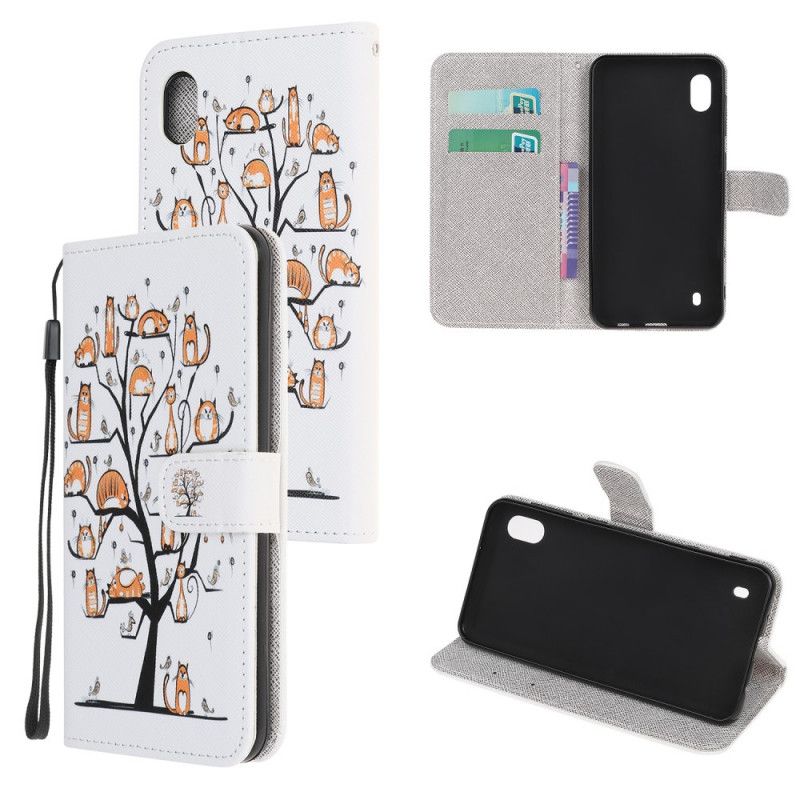 Leren Hoesje Samsung Galaxy A10 Funky String Katten
