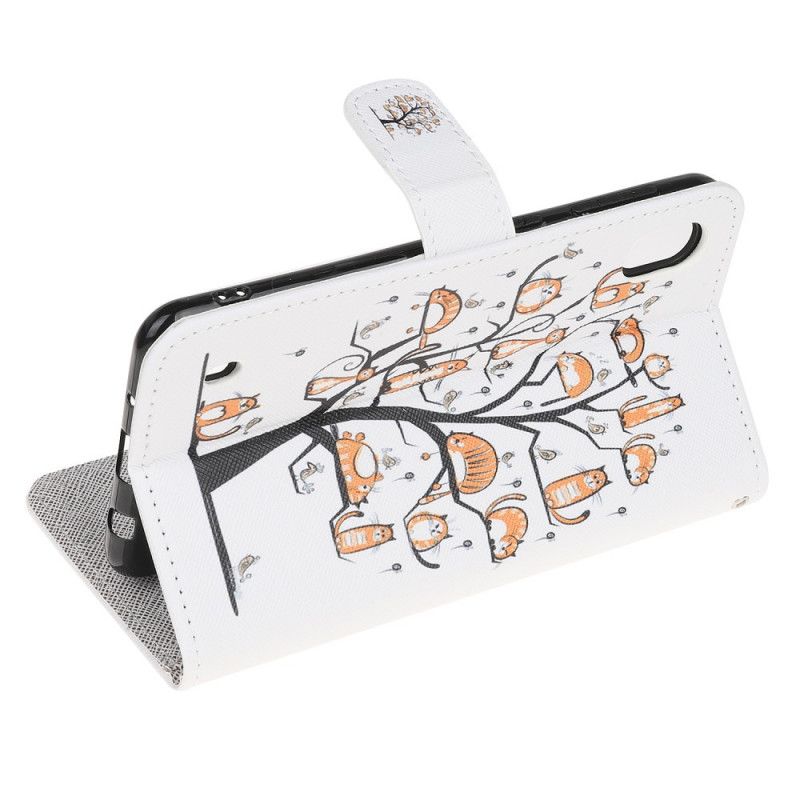 Leren Hoesje Samsung Galaxy A10 Funky String Katten