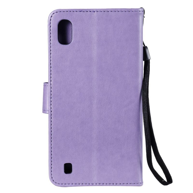 Leren Hoesje voor Samsung Galaxy A10 Magenta Grijs String Mijmering