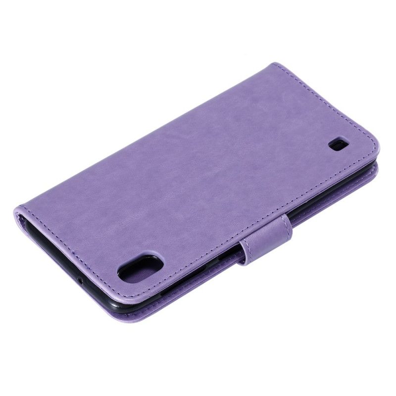 Leren Hoesje voor Samsung Galaxy A10 Magenta Grijs String Mijmering