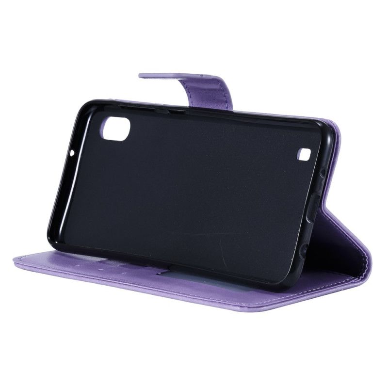 Leren Hoesje voor Samsung Galaxy A10 Magenta Grijs String Mijmering